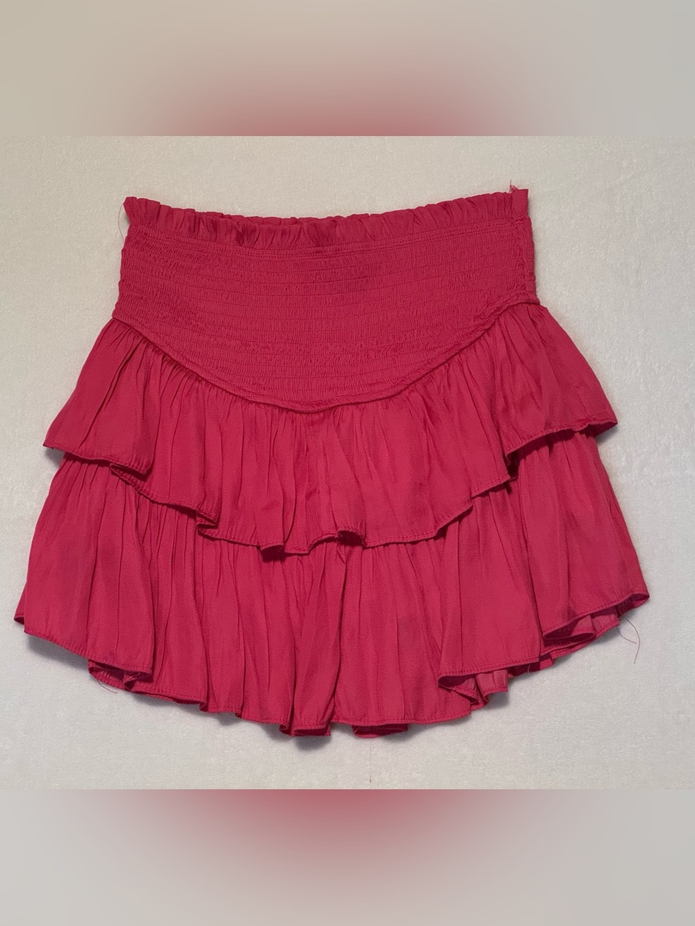 Mustard Seed Hot Pink Tiered Ruffle Mini Skirt